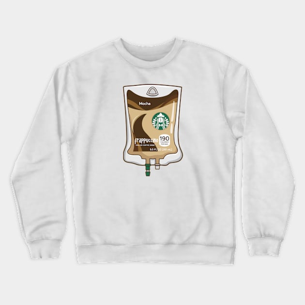 Mocha Iced Coffee IV Bag for medical and nursing students, nurses, doctors, and health workers who are coffee lovers Crewneck Sweatshirt by spacedowl